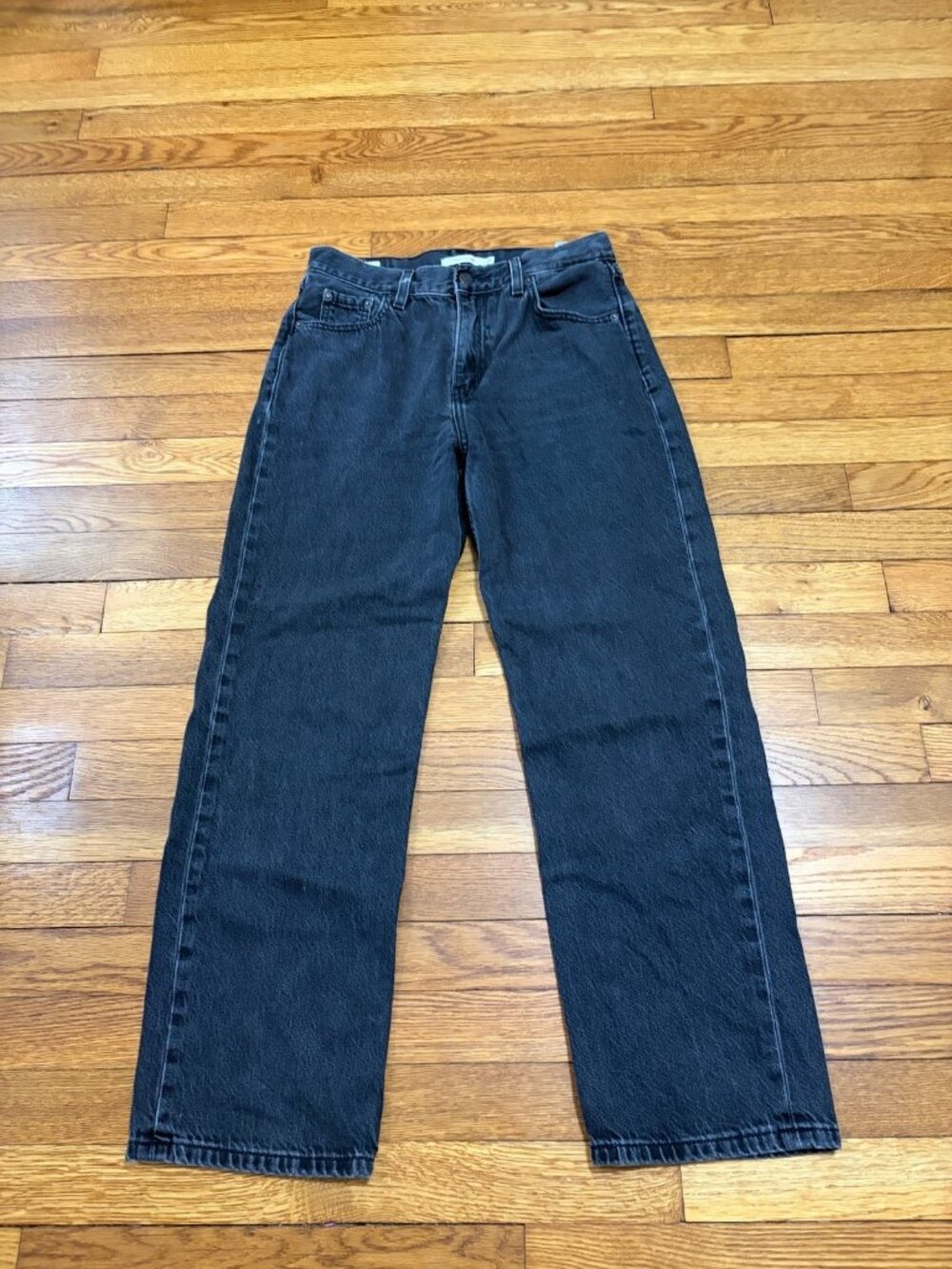 Levi’s Women Loose Straight Jeans Sz 26 (Meas 28x29) Black Baggy Wide Leg Skater